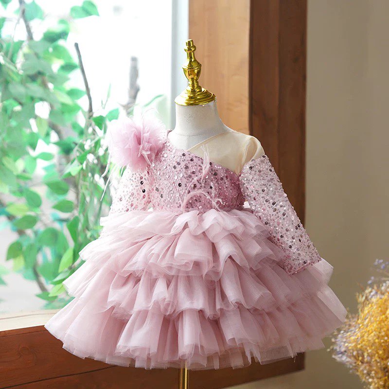 Vestido de tul con lentejuelas hasta la rodilla para bebé niña 