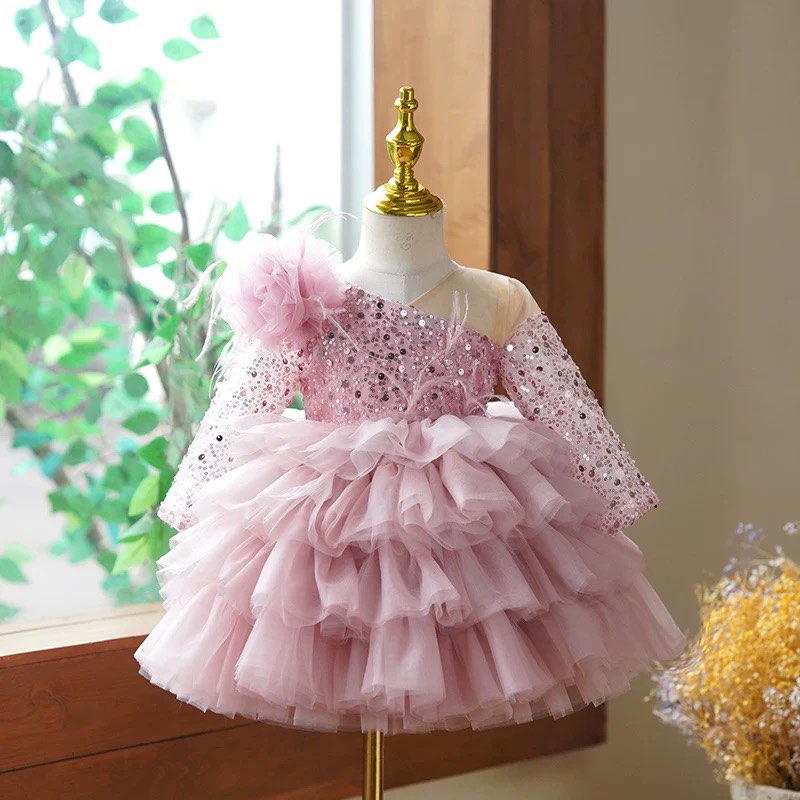 Vestido de tul con lentejuelas hasta la rodilla para bebé niña 