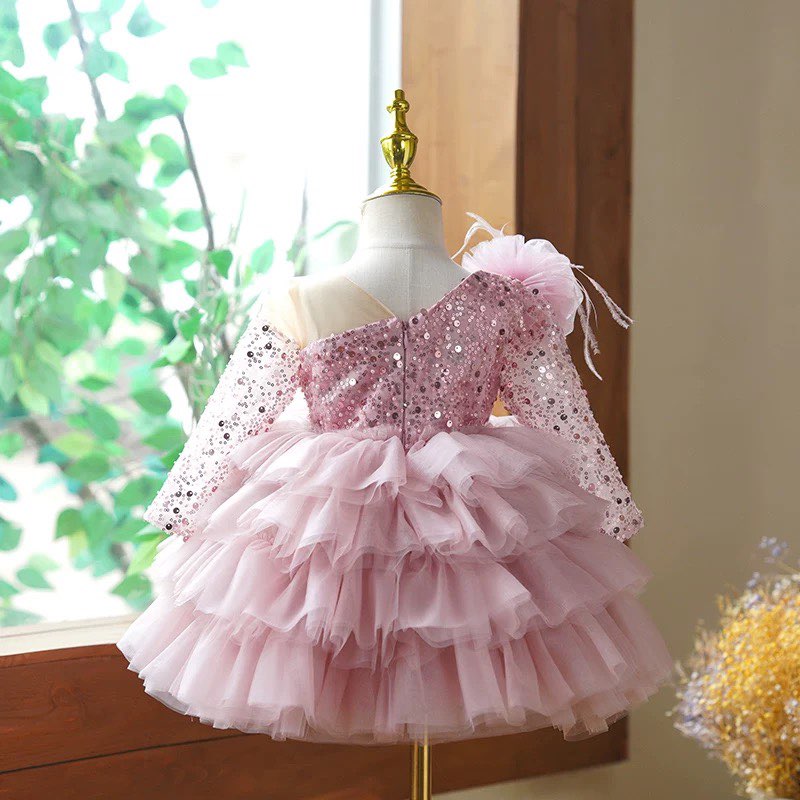 Vestido de tul con lentejuelas hasta la rodilla para bebé niña 
