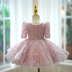 Vestido de bebé niña sin mangas con lentejuelas hasta la rodilla 