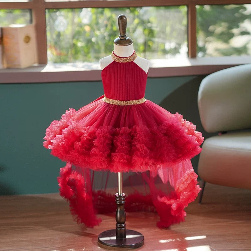 Vestido de bebé niña sin mangas de tul hasta la rodilla 