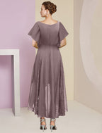 Vestidos de corte princesa/línea A para la madre de la novia con escote en V y apliques 