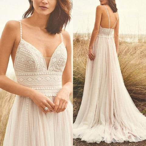 Robe de mariée Baoleely avec corsage en dentelle et robe de mariée élégante