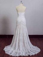 Robes de mariée de plage en dentelle ivoire, décolleté en cœur, modèle WD335