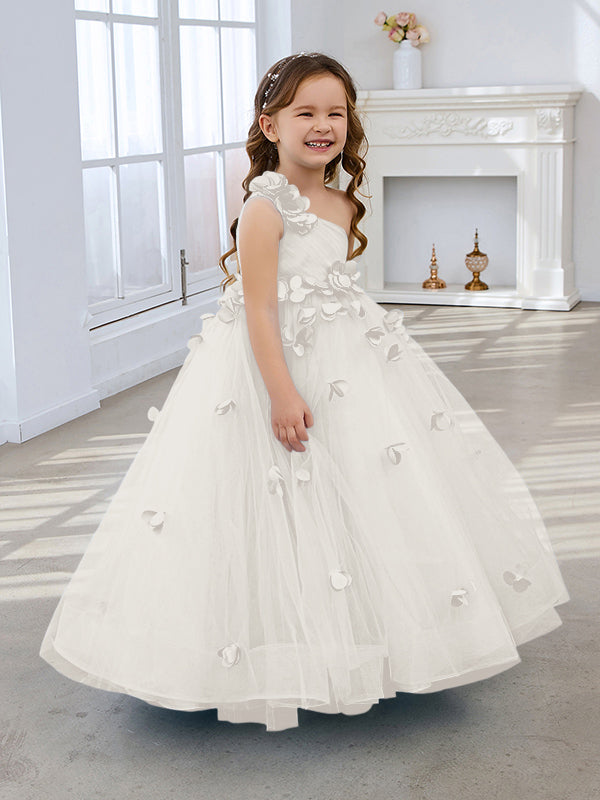 Vestido de princesa/vestido de tul hasta el suelo para niña de las flores 