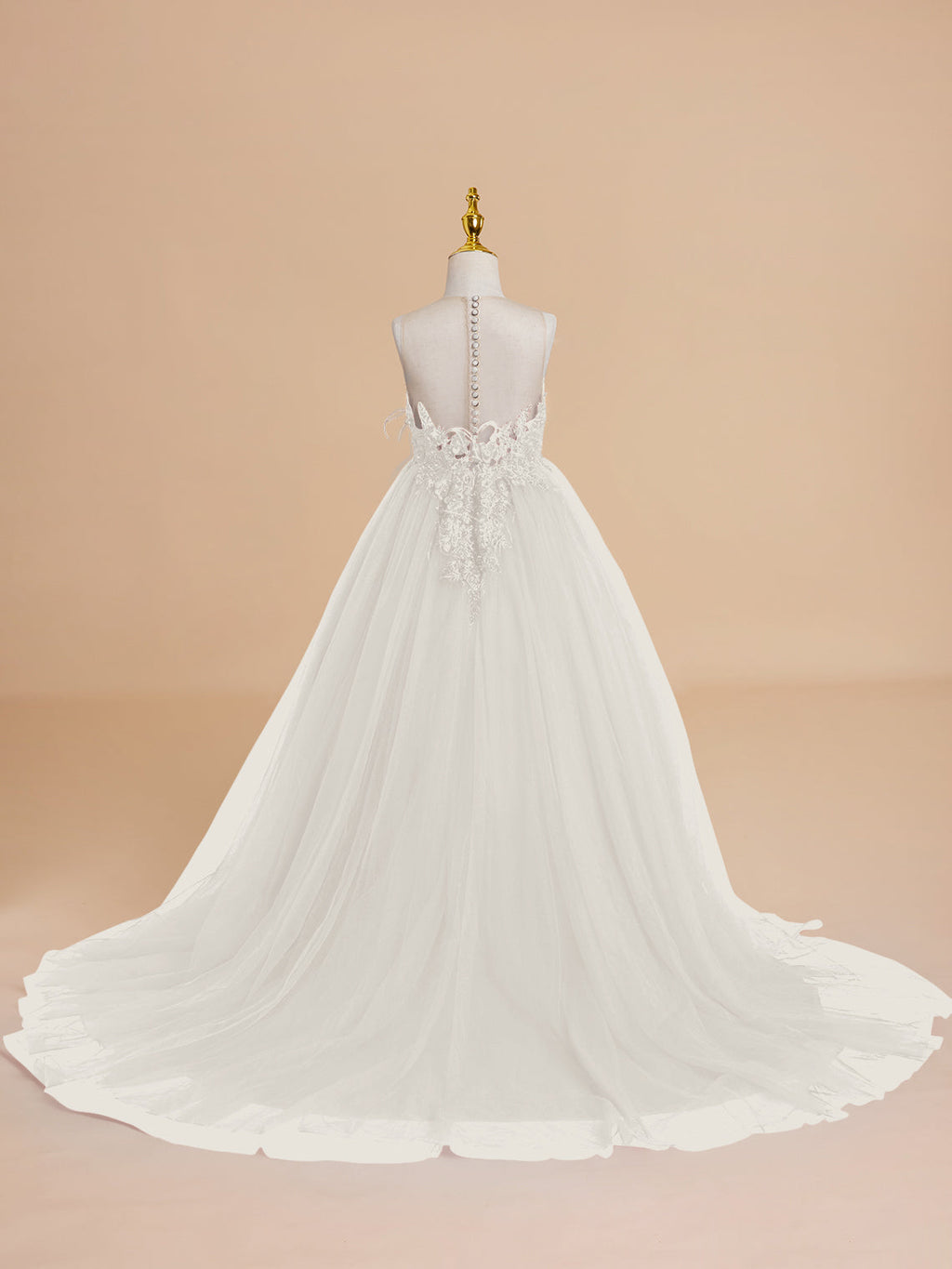 Vestido de princesa/vestido de princesa con cola de tul para niña de las flores 