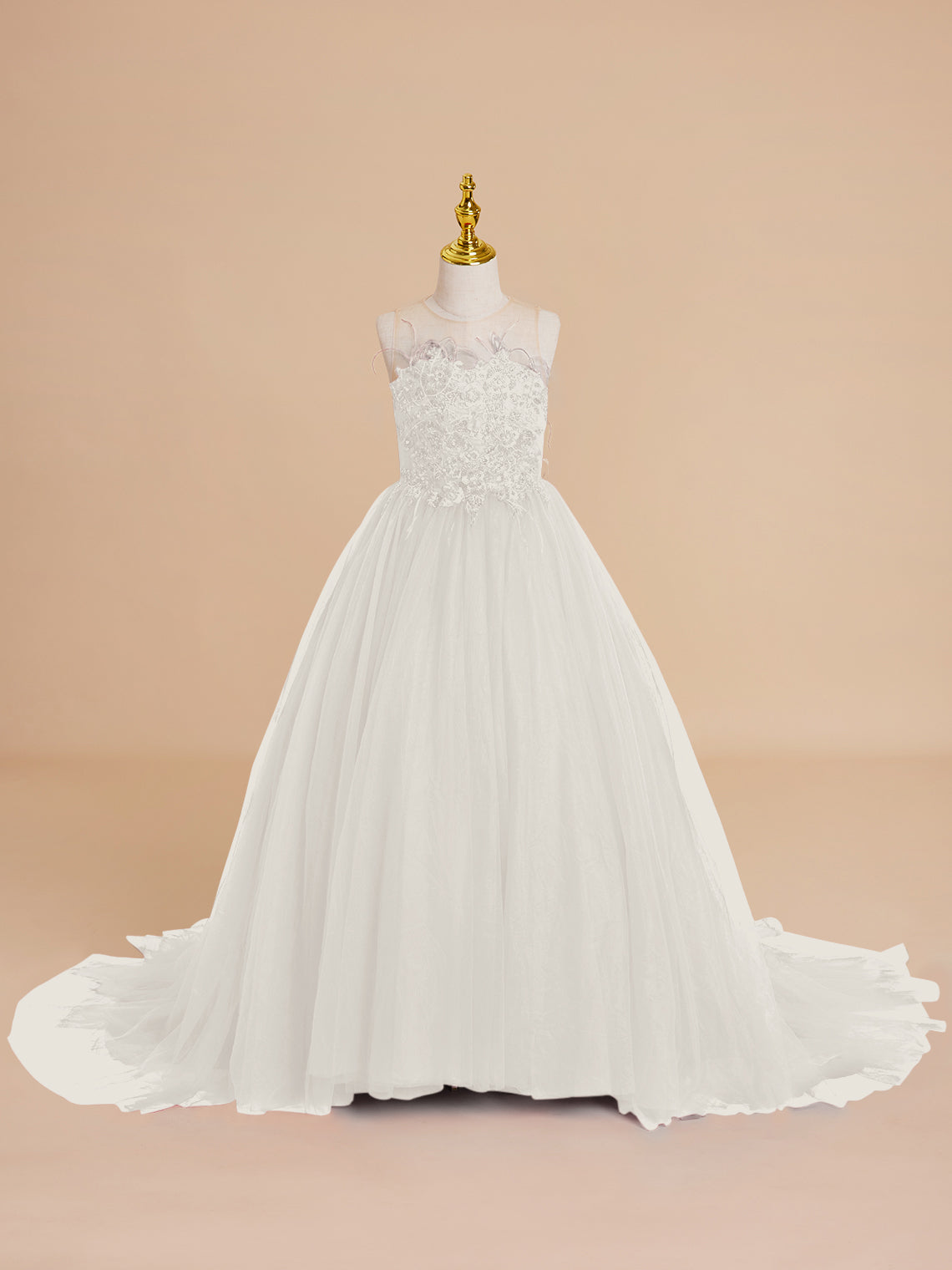 Vestido de princesa/vestido de princesa con cola de tul para niña de las flores 