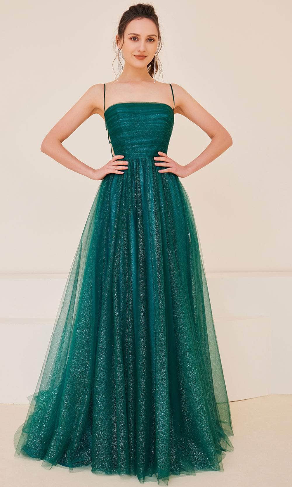 Vestido de graduación con corpiño fruncido