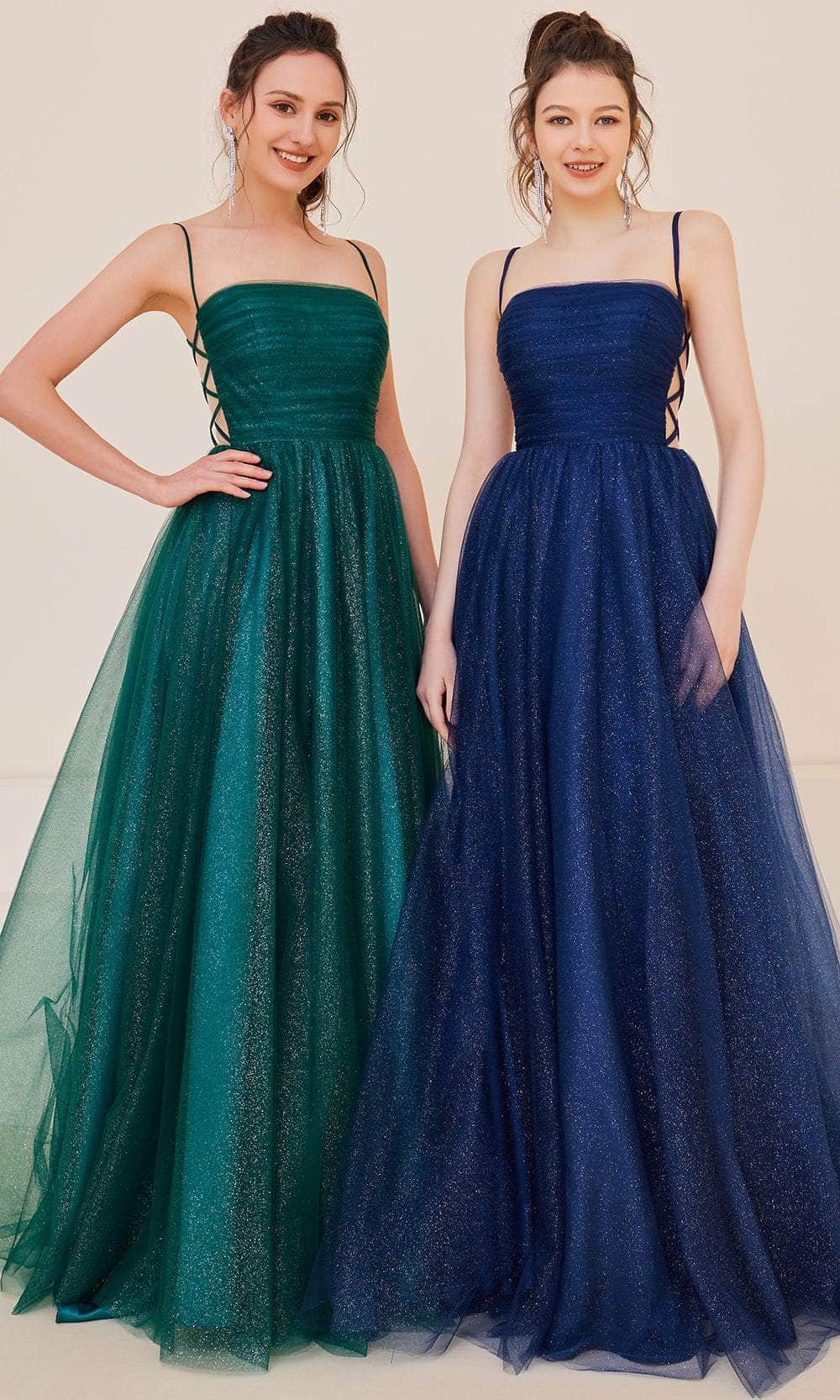 Vestido de graduación con corpiño fruncido