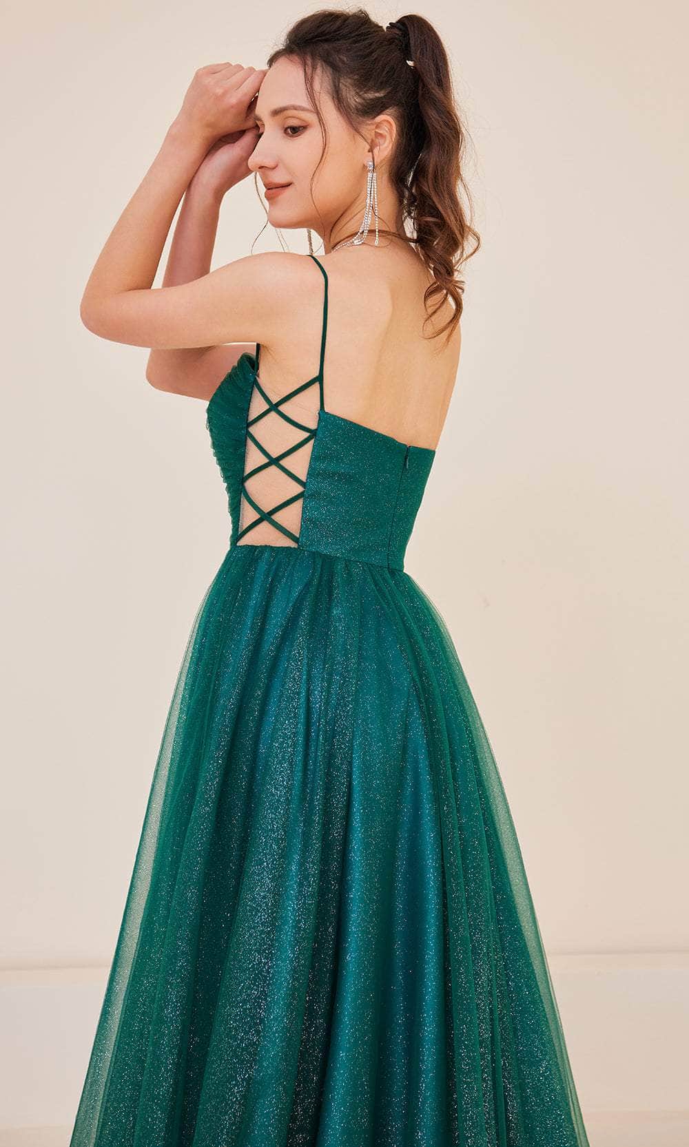 Vestido de graduación con corpiño fruncido