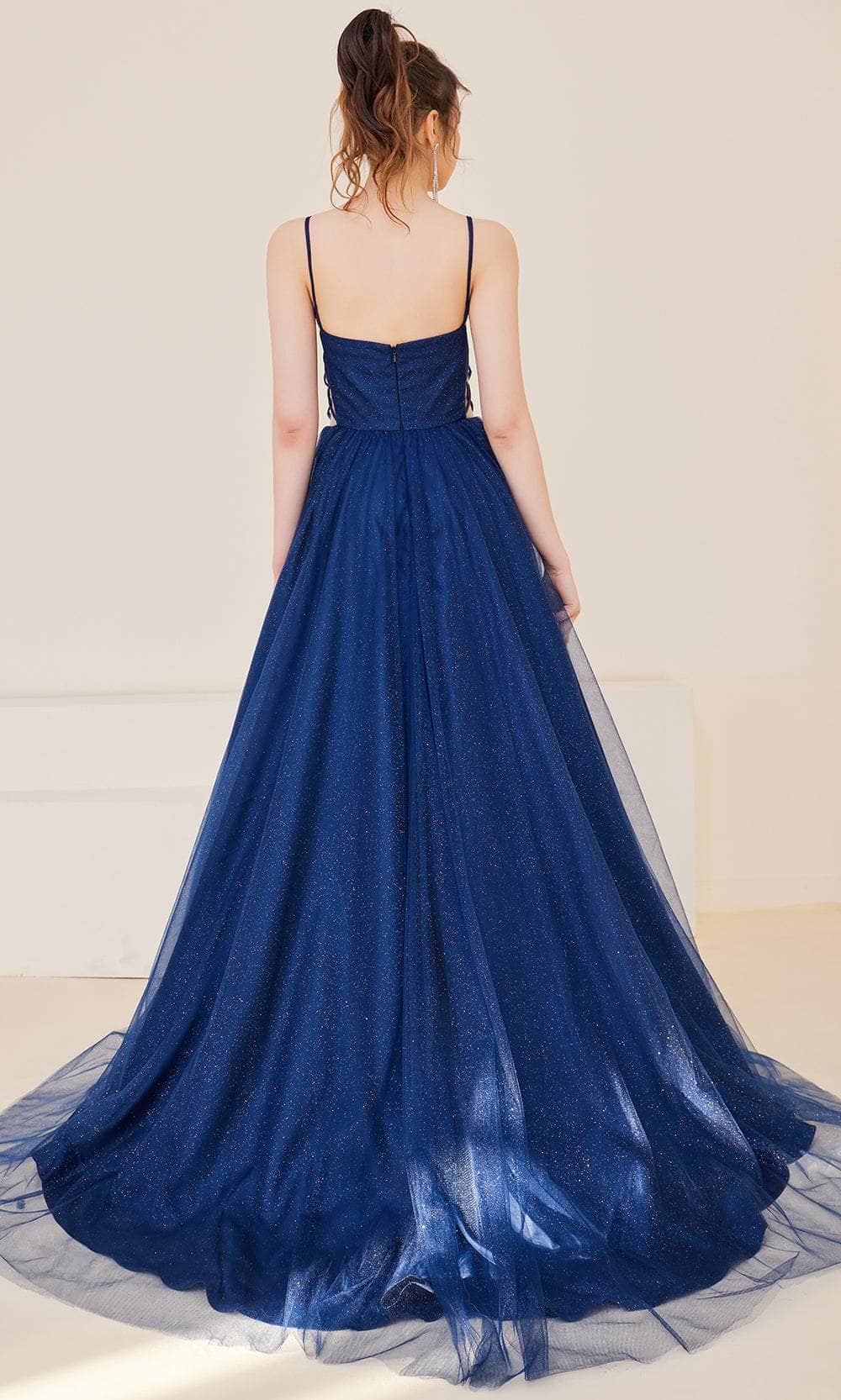 Vestido de graduación con corpiño fruncido