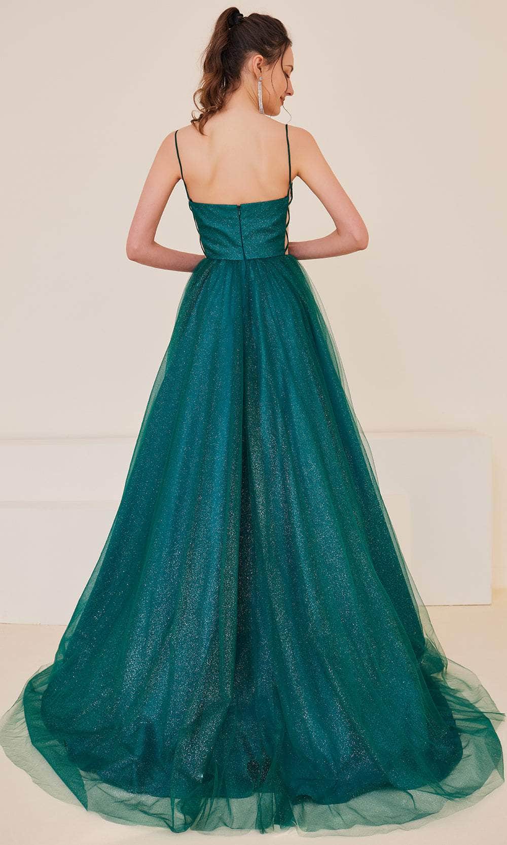 Vestido de graduación con corpiño fruncido