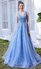 Robe longue trapèze sans manches à col en V