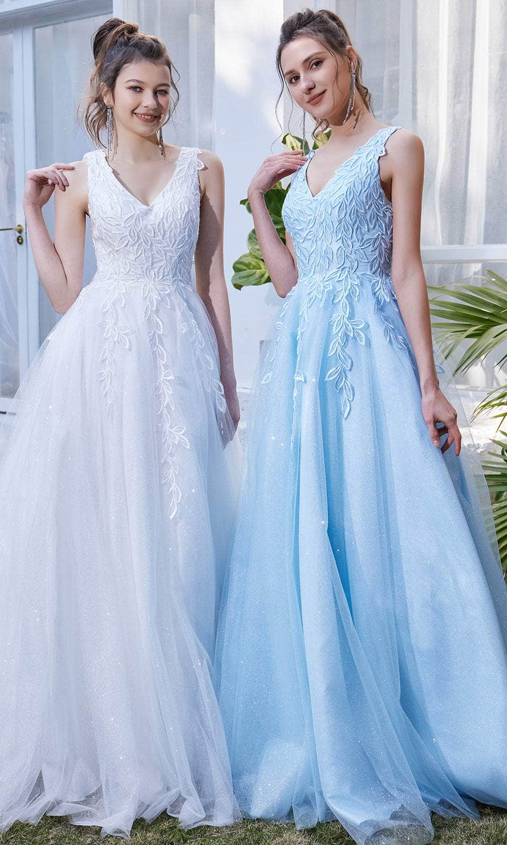Robe longue trapèze sans manches à col en V