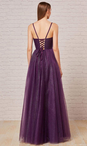Robe en tulle pailleté à plis