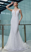 Glittered Sheath V Back Dress
