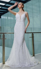 Glittered Sheath V Back Dress