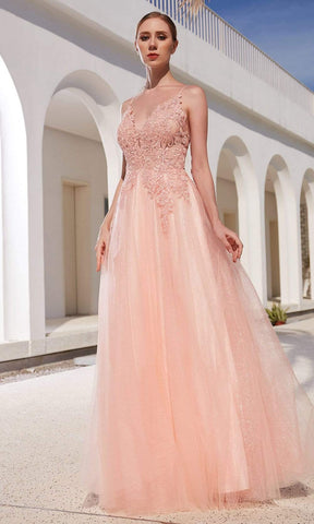 Vestido de corte A con corpiño de encaje y tul brillante