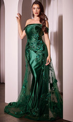 Floral Off-Shoulder Evening Dress