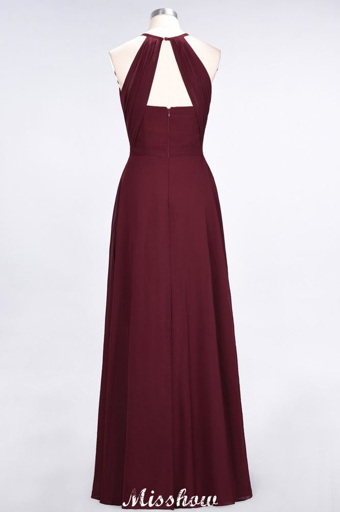 Robe de demoiselle d'honneur longue sans manches ornée de bijoux et de volants, style spaghetti, coupe trapèze.