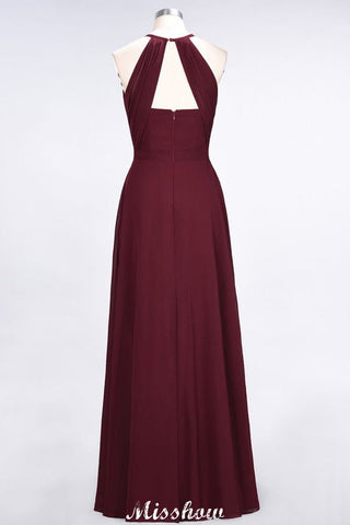 Vestido de dama de honor largo hasta el suelo sin mangas con volantes y tirantes finos.