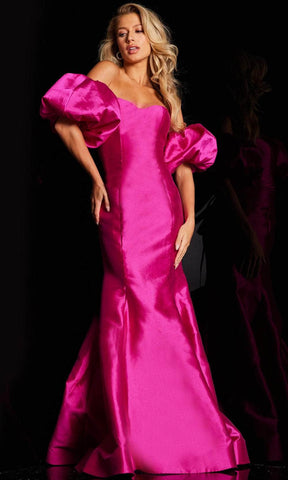 Off Shoulder Satin Prom Dress