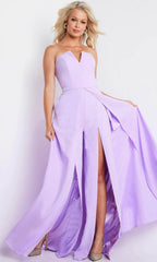 Strapless Double Slit Jumpsuit With Overskirt