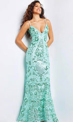 Vestido de fiesta de lentejuelas con tirantes finos