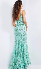 Vestido de fiesta de lentejuelas con tirantes finos
