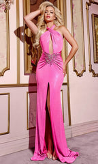 Embellished Waist Prom Dress