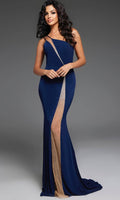 Bejeweled Inset Prom Dress
