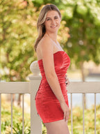 Bodycon Strapless Royal Blue Velvet Homecoming Dresses