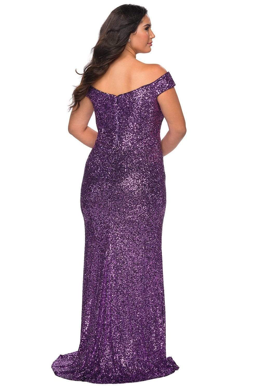 Robe fourreau modeste à sequins et épaules dénudées pour bal de promo