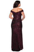Robe fourreau modeste à sequins et épaules dénudées pour bal de promo