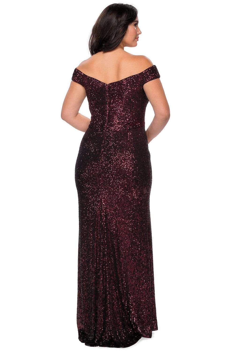 Robe fourreau modeste à sequins et épaules dénudées pour bal de promo
