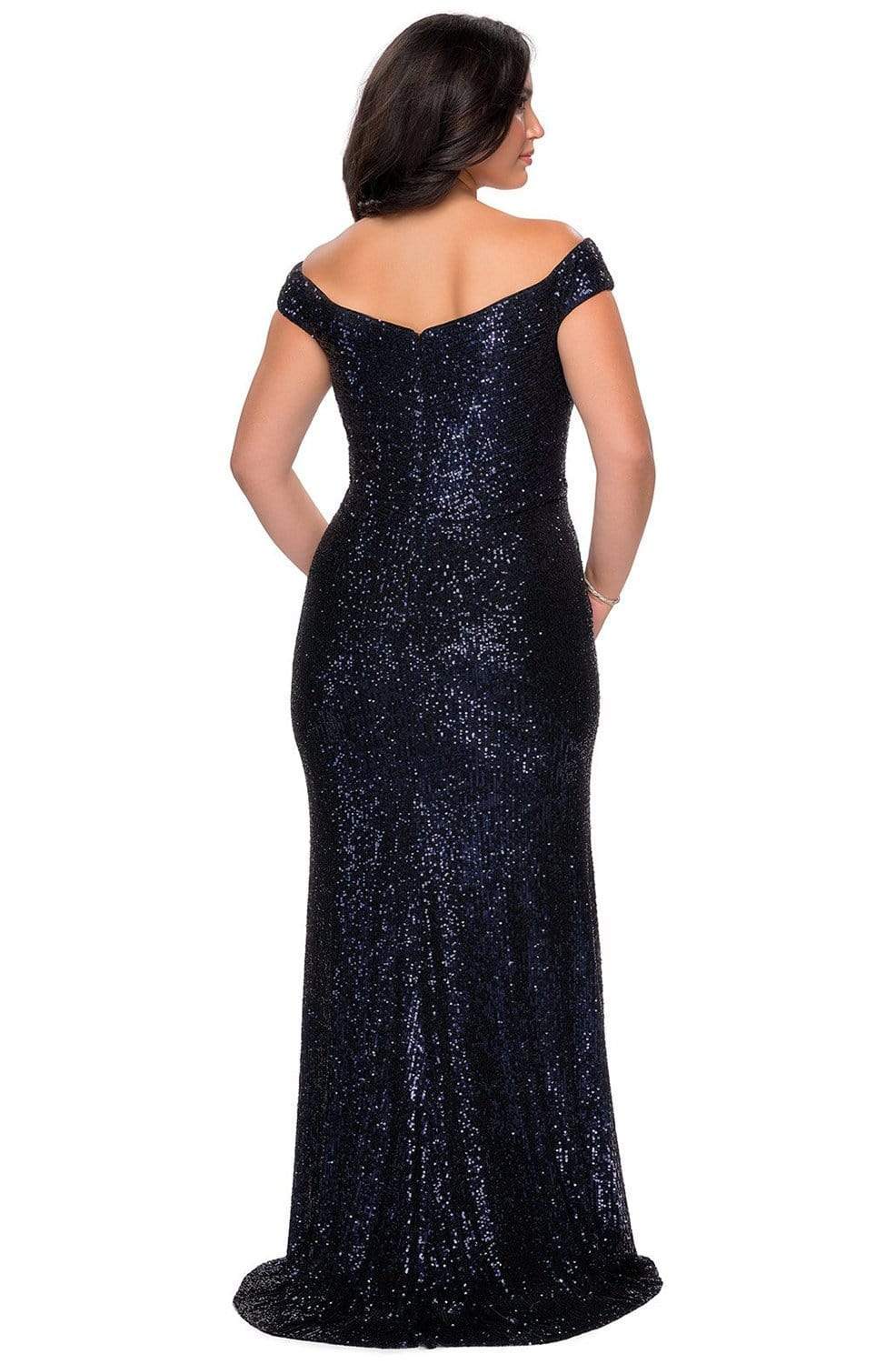 Robe fourreau modeste à sequins et épaules dénudées pour bal de promo