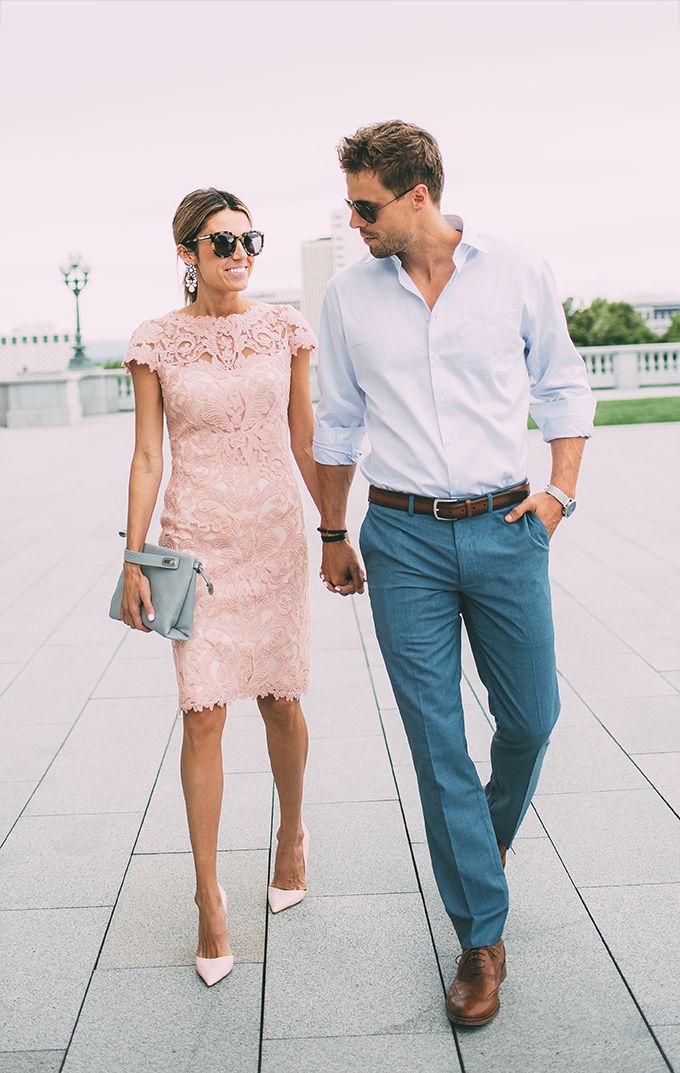 Vestido de fiesta de boda de encaje rosa rubor hasta la rodilla