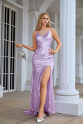 Robe de demoiselle d'honneur longue à bretelles spaghetti et paillettes pour femme, style sirène, robe de soirée, de bal, de mariage, 28083 
