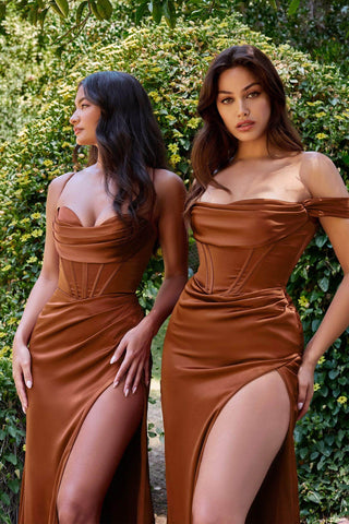 Robe de bal trapèze en satin à col bénitier, prix abordable