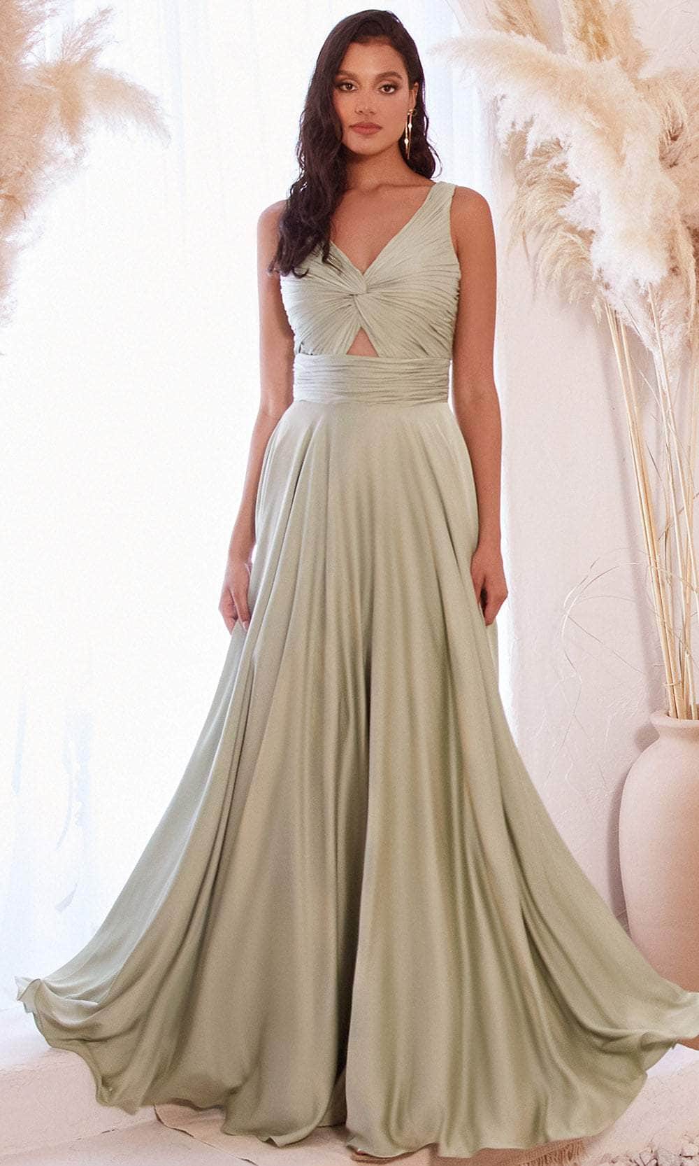 Robe de bal froncée à col en V et nœud
