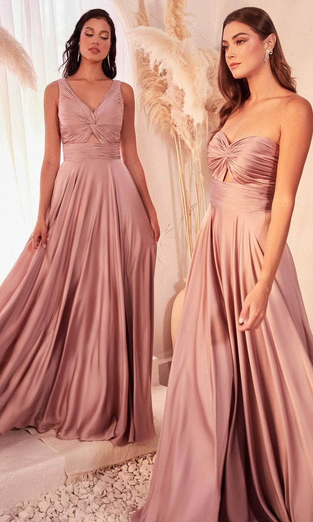 Robe de bal froncée à col en V et nœud