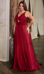 Robe de bal froncée à col en V et nœud