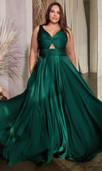 Robe de bal froncée à col en V et nœud