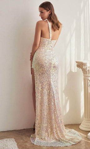 Robe de bal classique à sequins découpés