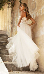 Sleeveless Layered Tulle Gown