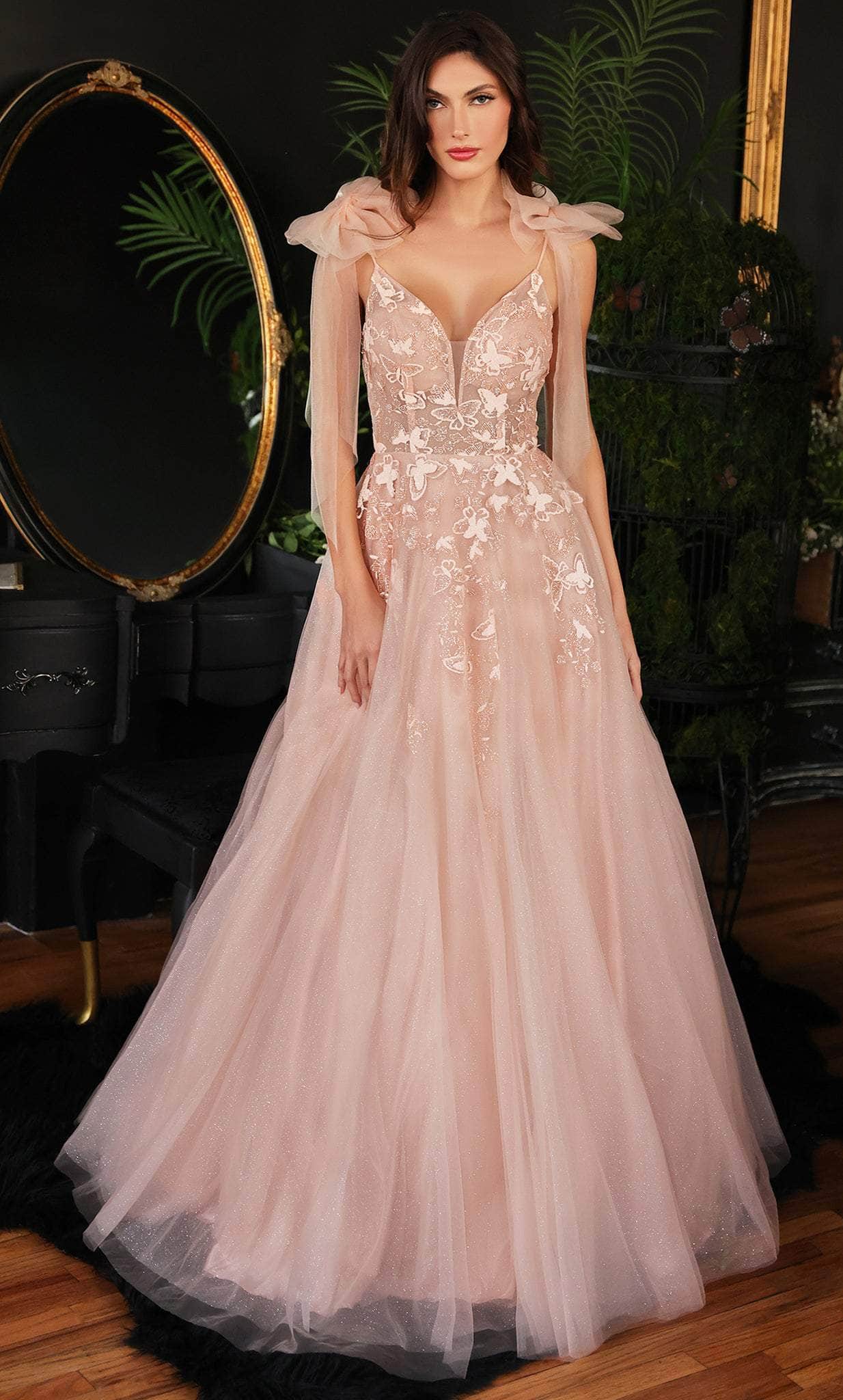 Robe de soirée trapèze à épaulette nouée