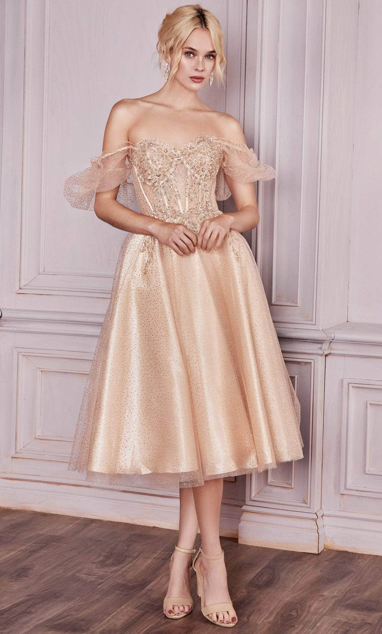Robe de cocktail corset mi-longue