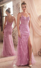 Beaded Illusion Scoop Prom Gown