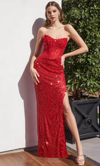 Robe de bal longue bustier ornée