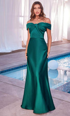 Off Shoulder Knotted Prom Gown